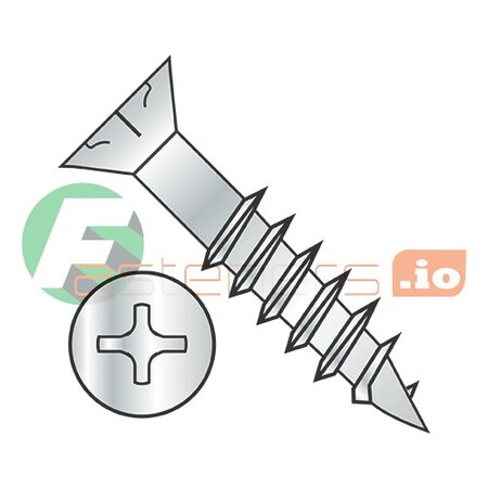 Newport Fasteners Wood Screw, #8, 1-5/8 in, Zinc Plated Steel Flat Head Phillips Drive, 5000 PK 698736